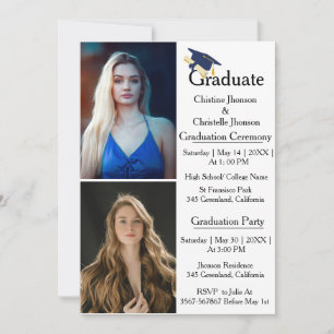 Double graduation ceremony 2 photo Graduation  Announcement