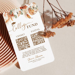 Double Graduation College Fund QR Code   Enclosure Card