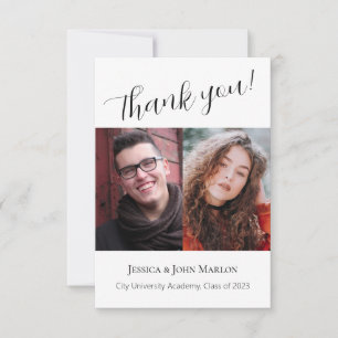 Double Graduation Party Thank You Card