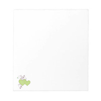 Double Green Heart & Glitter Valentine's Day Notepad