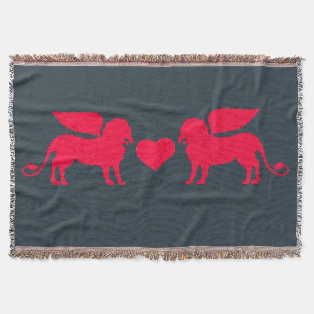 DOUBLE GRIFFINS OF LOVE throw blanket (Front)