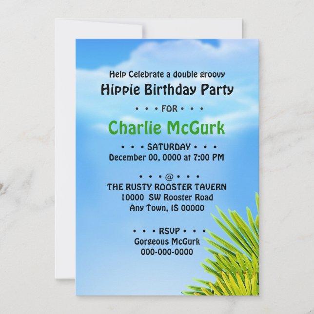Double Groovy Birthday Party Invitation (Front)