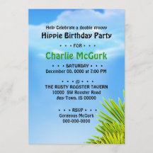 Double Groovy Birthday Party Invitation