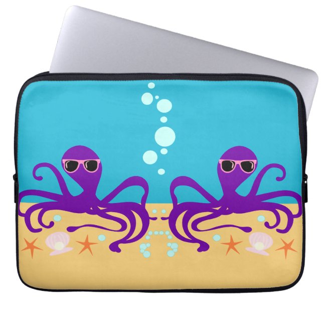 Double Groovy Octopus Laptop Sleeve (Front)