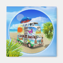 Double Groovy Refrigerator Magnet