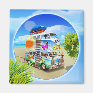 Double Groovy Refrigerator Magnet