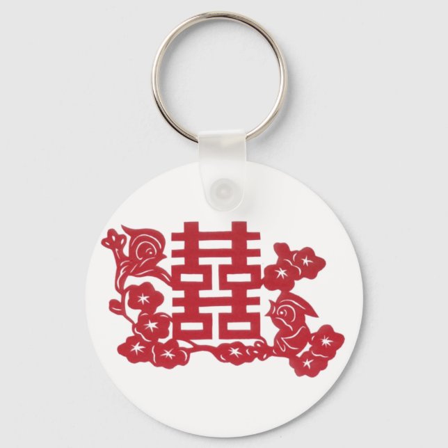 Double happiness Birds Key Ring (Front)