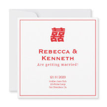 Double happiness Chinese American save the date