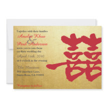 Double Happiness Chinese Wedding Invitation