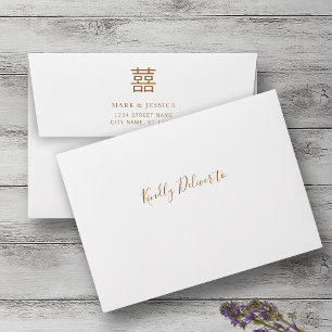Double Happiness Chinese Wedding Invitation Envelope