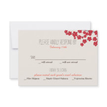 Double Happiness Chinese Wedding Invitation - RSVP