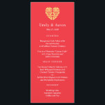 Double Happiness Chinese Wedding Menu Card<br><div class="desc">Stylish menu card by © berryberrysweet . Printable digital files and matching items are available! Visit our website at berryberrysweet.com for stylish stationery designs and personalised gifts.</div>