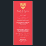 Double Happiness Chinese Wedding Menu Card<br><div class="desc">Stylish menu card by © berryberrysweet . Printable digital files and matching items are available! Visit our website at berryberrysweet.com for stylish stationery designs and personalised gifts.</div>