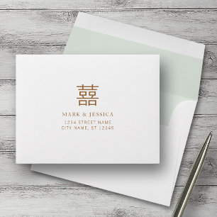 Double Happiness Chinese Wedding RSVP Envelopes
