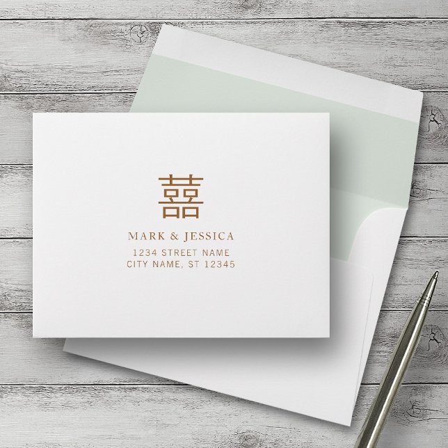 Double Happiness Chinese Wedding RSVP Envelopes (Creator Uploaded)