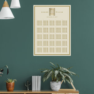 Double Happiness Chinese Wedding Seating Chart