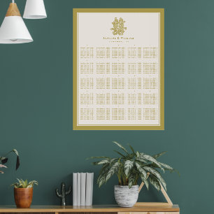 Double Happiness Chinese Wedding Seating Chart