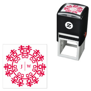 Double Happiness Chinese Wedding Self Inking Stamp