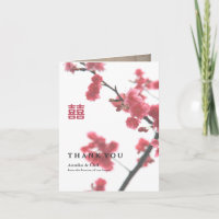 Double Happiness Chinese Wedding Thank You Photo ©