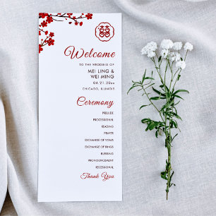 Double Happiness Elegant Chinese Wedding Program