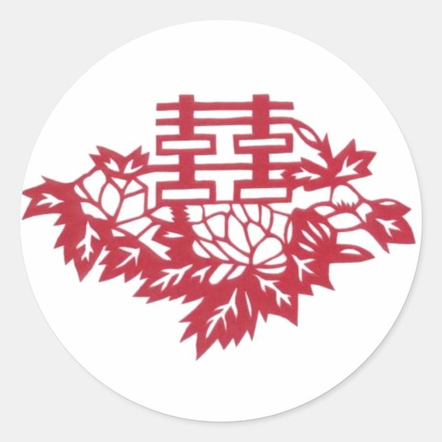 Double happiness Flowers Classic Round Sticker (Front)