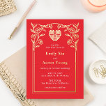 Double Happiness FOIL Chinese Wedding Invitation<br><div class="desc">Simply elegant invitation for your special day. Visit our website at www.berryberrysweet.com for stylish stationery designs and personalised gifts.</div>