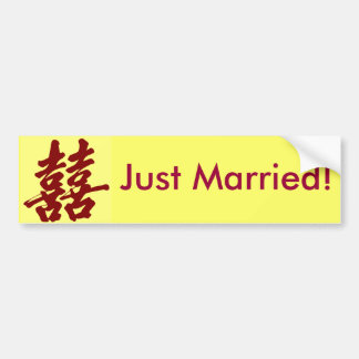Double Happiness, Just Married! Bumper Sticker