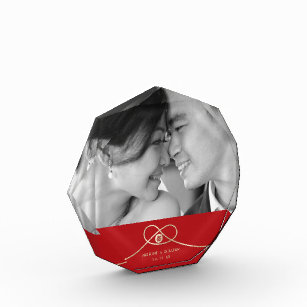 Double Happiness Knot Chinese Wedding Photo Block