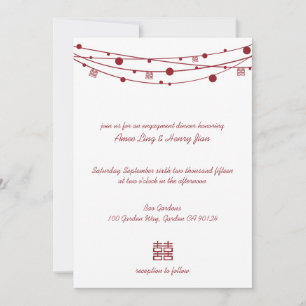Double Happiness Lanterns Engagement Dinner Invite