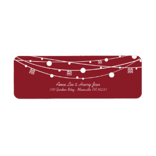Double Happiness Lanterns Wedding Address Labels