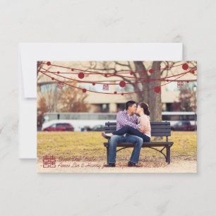 Double Happiness Lanterns Wedding Save the Date