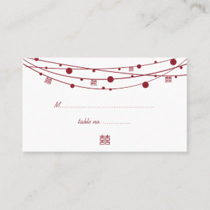 Double Happiness Lanterns Wedding Seating Cards