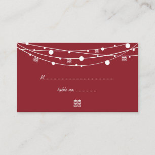 Double Happiness Lanterns Wedding Seating Cards