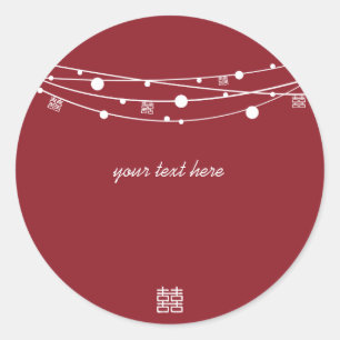 Double Happiness Lanterns Wedding Stickers