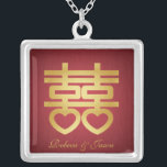 Double Happiness necklace<br><div class="desc">Chinese Symbol for Double Happiness Red / Gold necklace.</div>