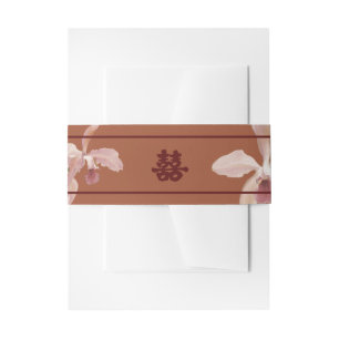 Double Happiness Orchid Invitation Belly Band
