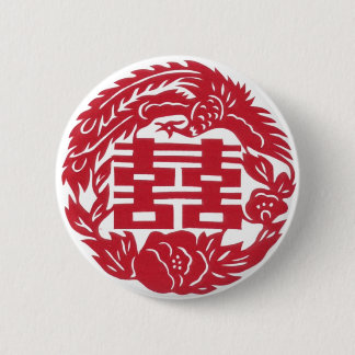 Double happiness Phoenix 6 Cm Round Badge