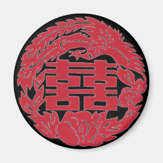 Double happiness Phoenix Magnet