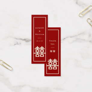 Double Happiness Red Chinese Wedding DIY Gift Tag