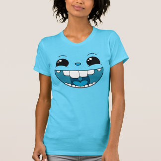 Double Happy Blue Face Ladies T-Shirt