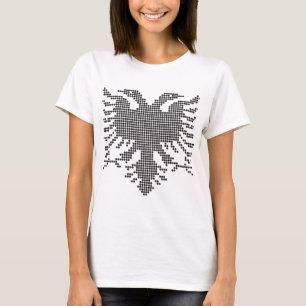 Double Head Albanian Eagle dotted Silhouette T-Shirt