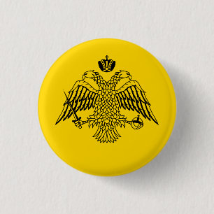 Double Headed Eagle Byzantine & Christian Emblem 3 Cm Round Badge