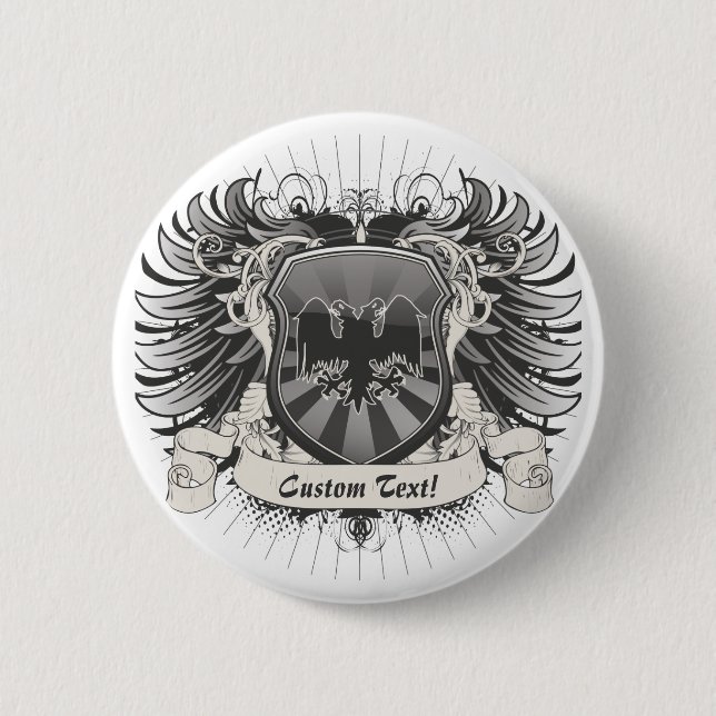 Double Headed Eagle Crest 6 Cm Round Badge (Front)