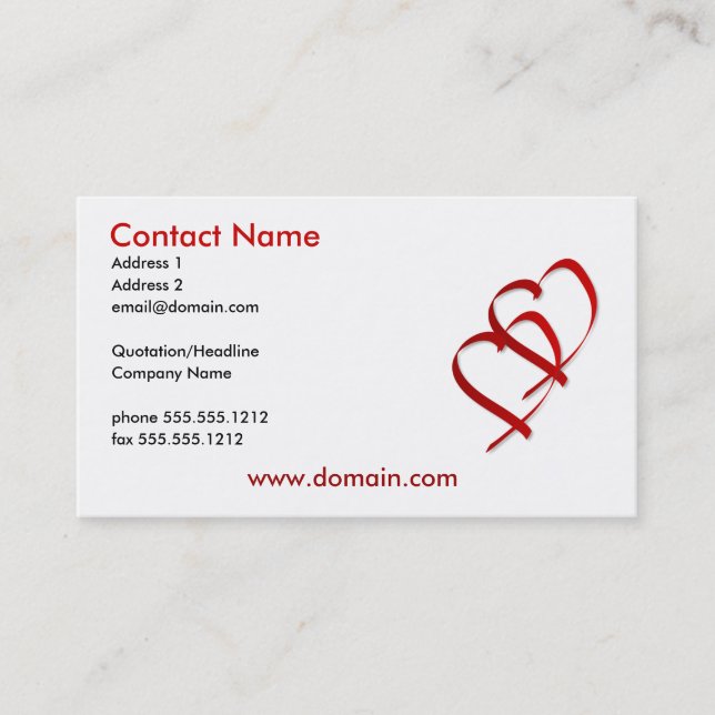 Double Heart Business Card (Front)