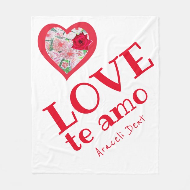 Double Heart Fleece Blanket (Front)