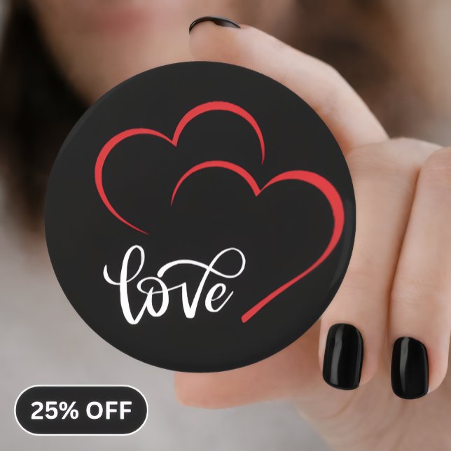 Double Heart 'Love' Badge/Pin Button Bottle Opener (Creator Uploaded)