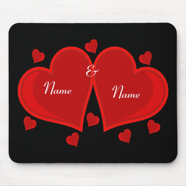 Double Heart Mouse Pad (Front)