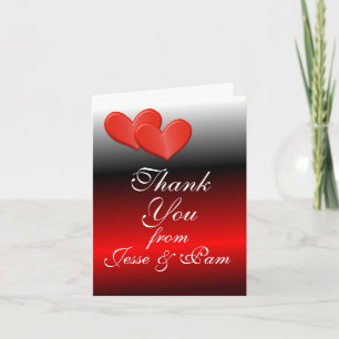 Double Heart Thank You Card-customise Card