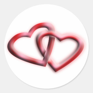 Double Heart Valentine's Day Gift Classic Round Sticker