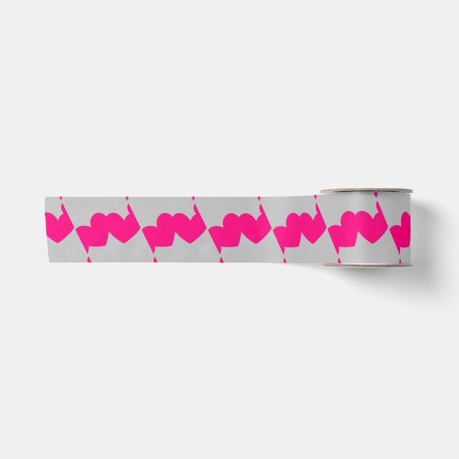 Double hearted ribbon satin ribbon (Front)